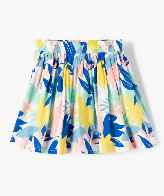 Jupe fille à motif feuillage et taille élastique vue1 - GEMO (ENFANT) - GEMO