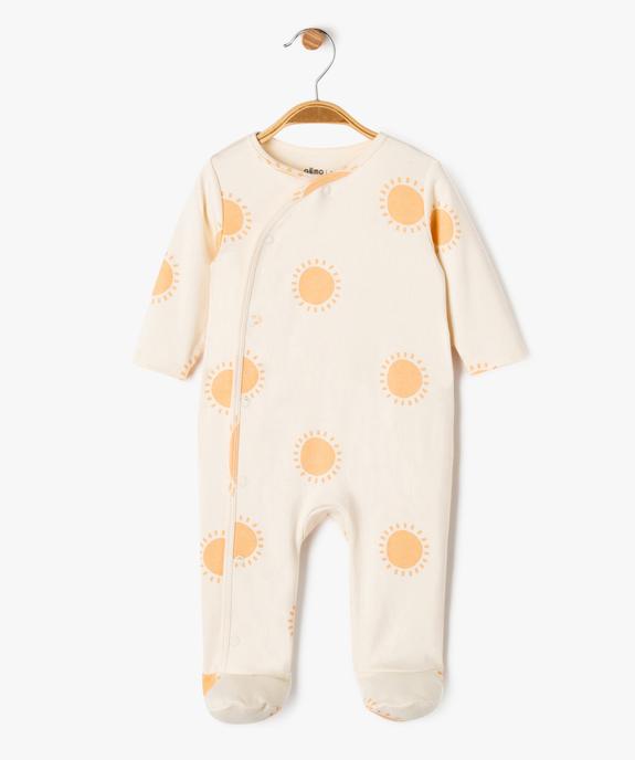 Pyjama bébé ouvert devant avec motifs soleils vue2 - GEMO 4G BEBE - GEMO