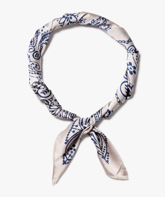 Foulard femme en satin imprimé petit format carré vue1 - GEMO 4G FEMME - GEMO