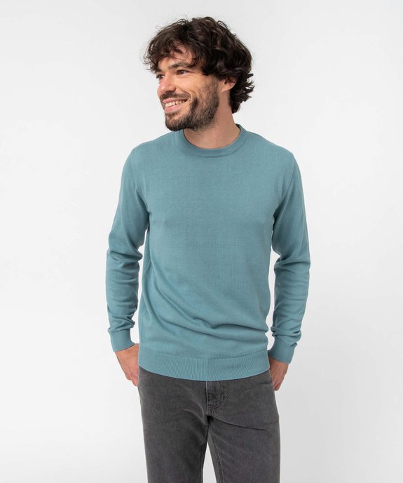 Pull à col rond en coton homme vue1 - GEMO (HOMME) - GEMO