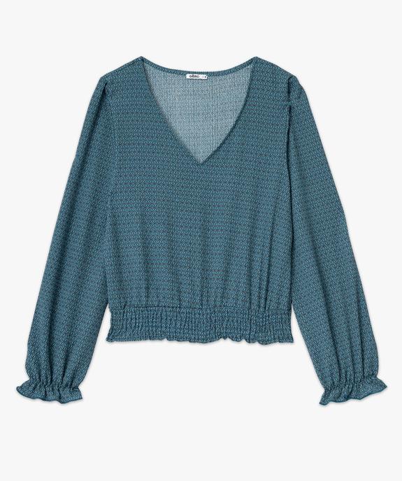 Blouse manches longues en maille extensible texturée imprimée femme vue4 - GEMO(FEMME PAP) - GEMO