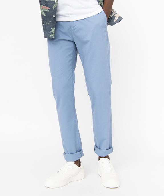 Pantalon chino en coton stretch uni homme vue2 - PREMIER PRIX BY GEMO - GEMO