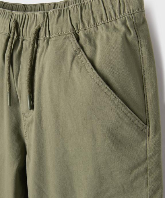 Bermuda en coton stretch coupe Loose avec poches à rabat garçon vue2 - GEMO 4G GARCON - GEMO