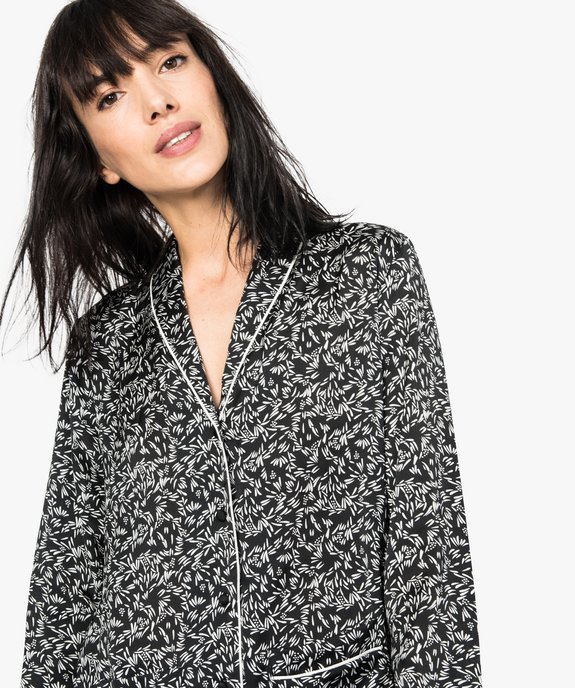 Pyjama 2 pièces en satin imprimé vue2 - GEMO(HOMWR FEM) - GEMO