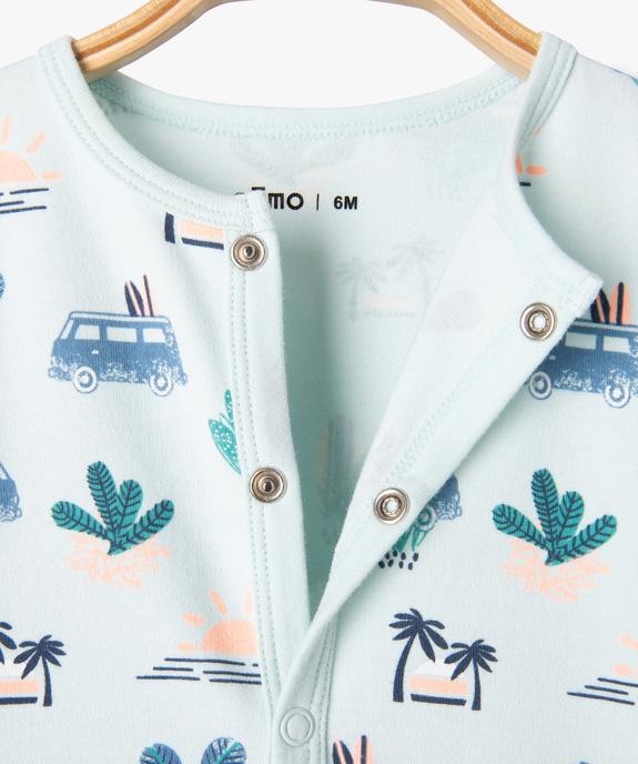 Pyjama dors-bien fermeture devant avec motifs palmiers bébé vue3 - GEMO 4G BEBE - GEMO