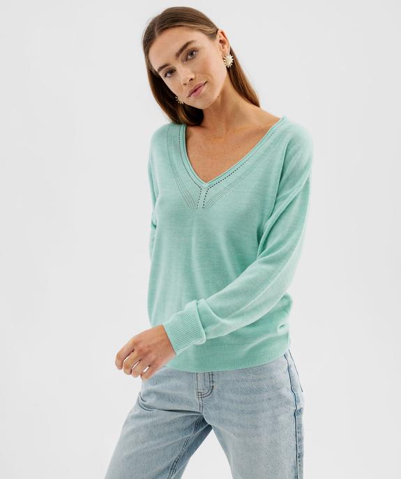 Pull col V en fine maille fluide femme vue1 - GEMO(FEMME PAP) - GEMO