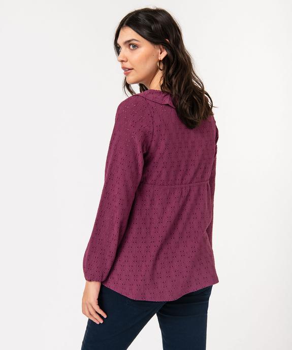 Blouse de grossesse en maille texturée et ajourée vue3 - GEMO 4G MATERN - GEMO