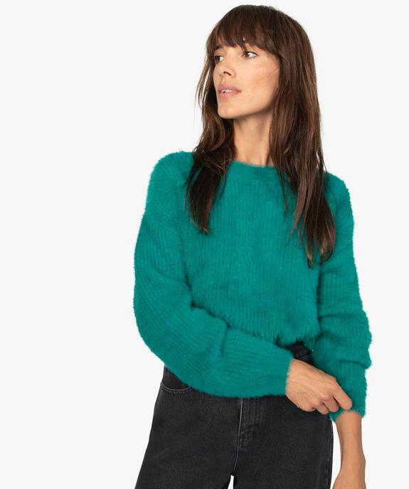 Pull femme  à col rond en maille duveteuse vue1 - GEMO(FEMME PAP) - GEMO