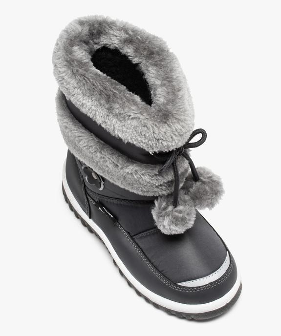 Après-ski fille avec tige en maille peluche et pompons vue5 - GEMO (ENFANT) - GEMO