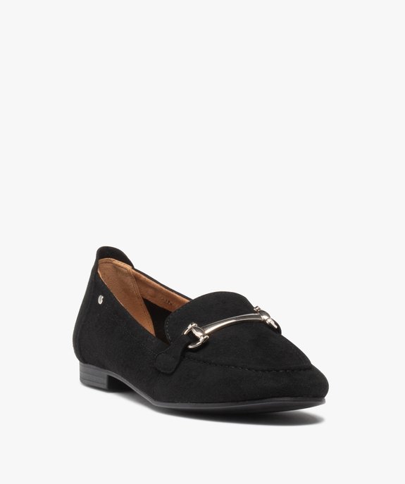 Mocassins femme unis à talon plat et dessus suédé vue2 - GEMO (CASUAL) - GEMO