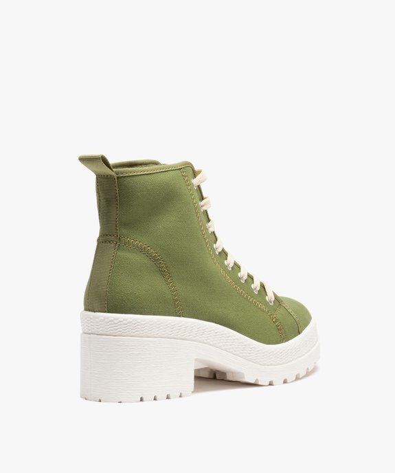 Tennis femme mid-cut en toile unie à talon et semelle crantée vue4 - GEMO (SPORTSWR) - GEMO