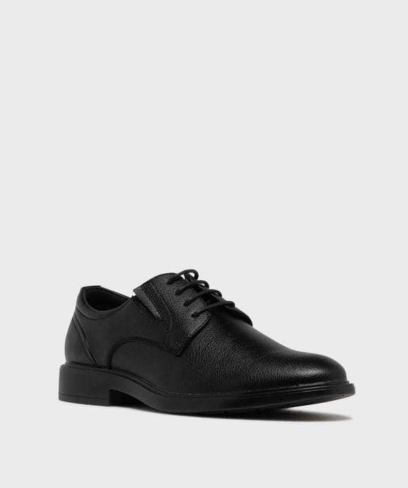 Derbies grainés à lacets et élastiques de confort homme vue2 - MARIO BALDANO - GEMO