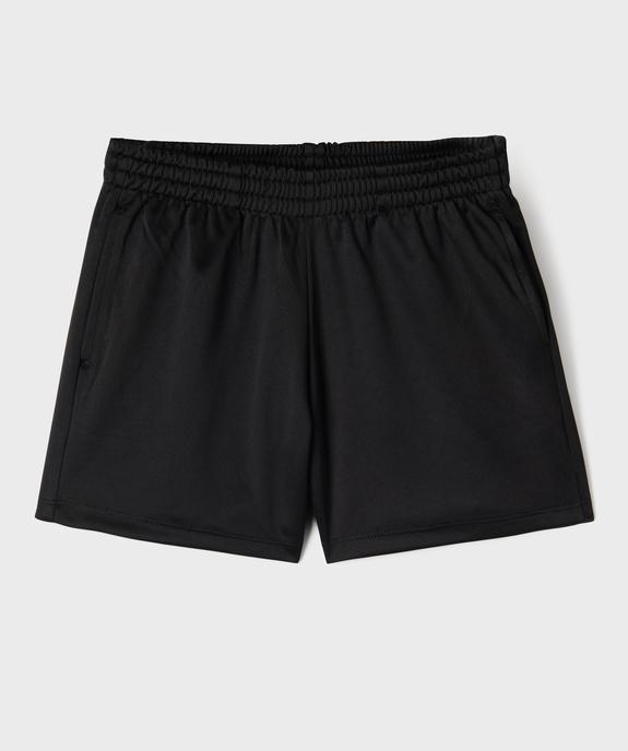 Short de sport à taille élastiquée et bandes fille vue1 - GEMO (JUNIOR) - GEMO