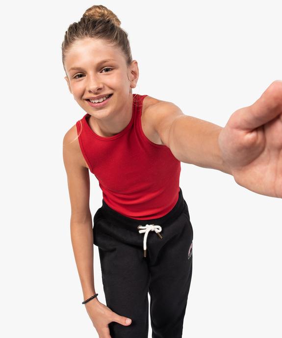 Débardeur fille ado côtelé en coton stretch vue1 - GEMO (JUNIOR) - GEMO