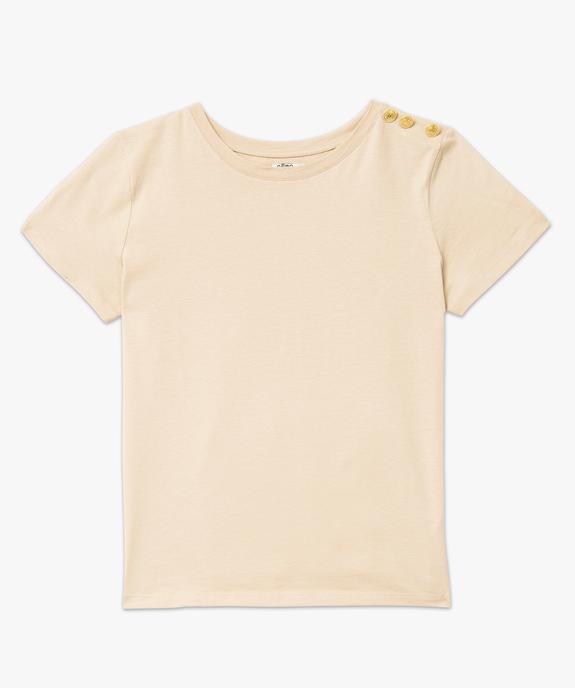 Tee-shirt manches courtes à boutons décoratifs femme vue4 - GEMO(FEMME PAP) - GEMO