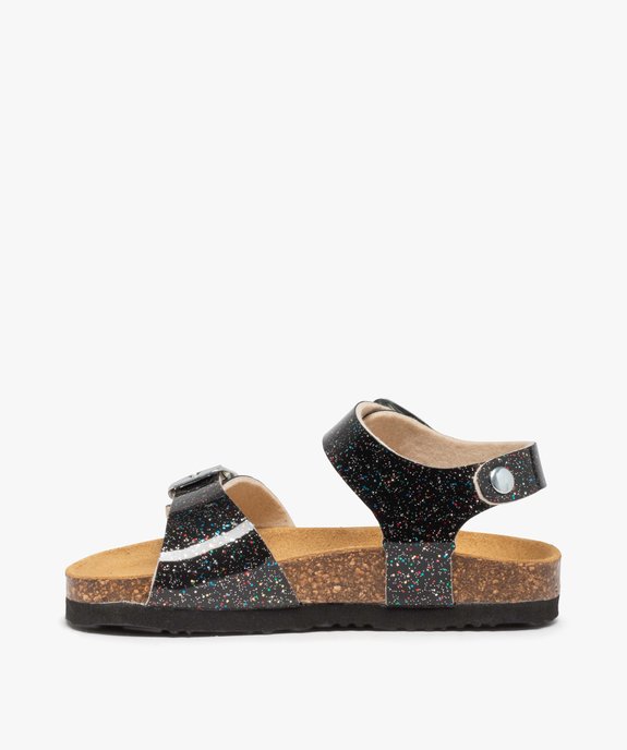 Sandales fille à brides à boucle fantaisie et semelle liège vue3 - GEMO 4G FILLE - GEMO