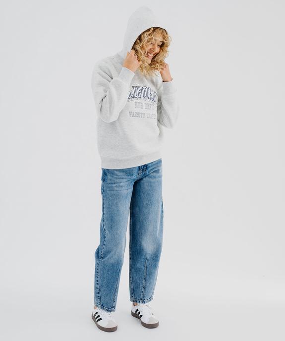 Sweat à capuche oversize avec inscription California femme vue1 - GEMO(FEMME PAP) - GEMO