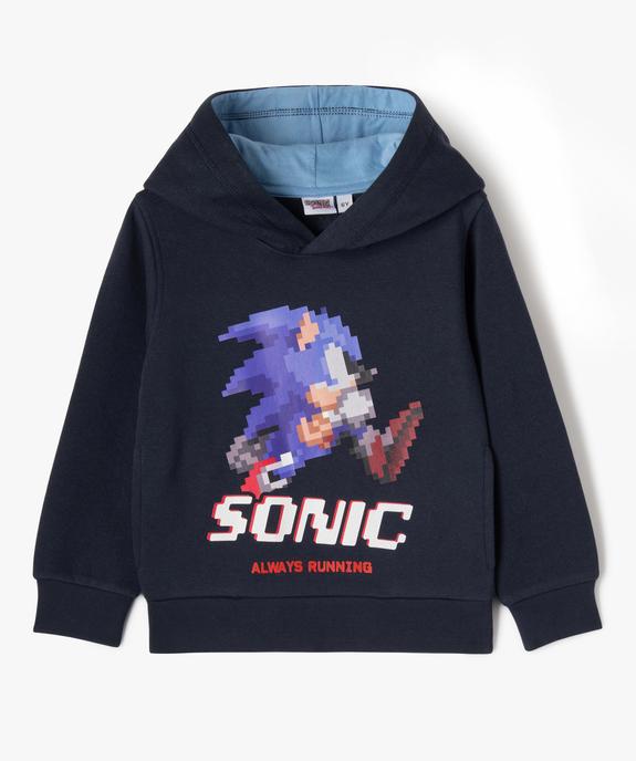 Sweat à capuche en molleton doux imprimé garçon - Sonic vue2 - SONIC - GEMO