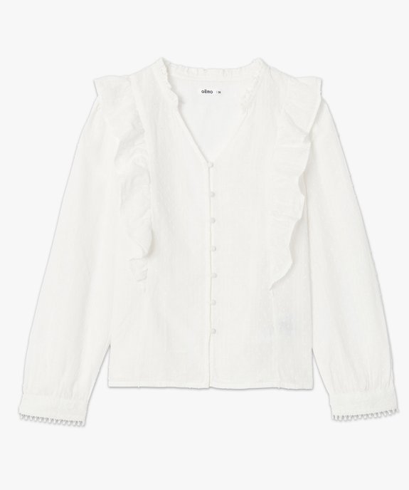 Chemise femme à plumetis avec volants sur les épaules vue4 - GEMO(FEMME PAP) - GEMO