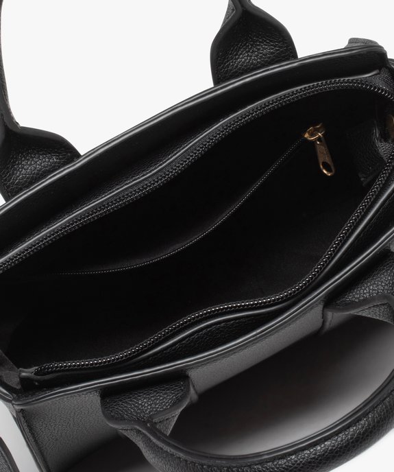 Sac femme en matière grainée avec large bandoulière amovible vue3 - GEMO (ACCESS) - GEMO