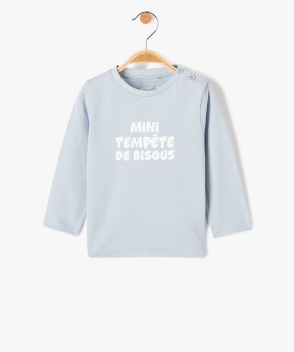 Tee-shirt à manches longues et message humoristique bébé garçon vue1 - GEMO(BEBE DEBT) - GEMO