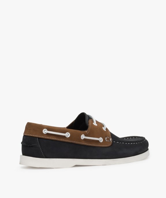 Chaussures bateau homme bicolores dessus cuir vue4 - GEMO (CASUAL) - GEMO