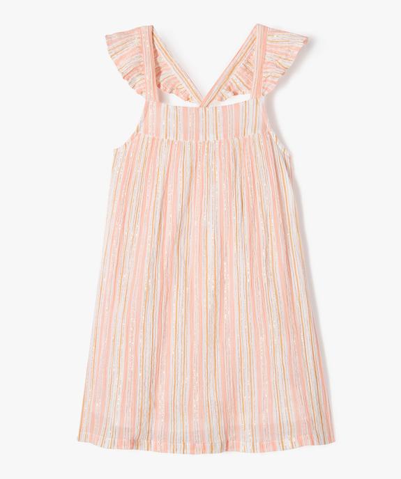Robe à bretelles volantées et croisées en gaze de coton fille vue1 - GEMO (ENFANT) - GEMO