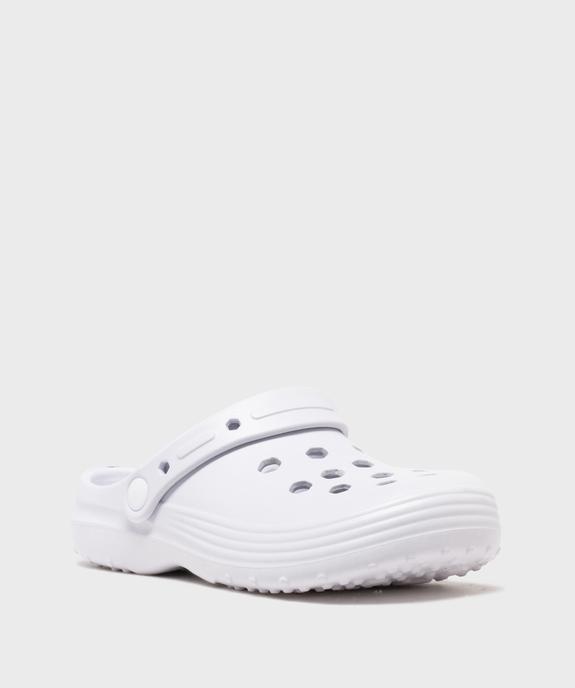 Sabots souples perforés unis femme vue2 - GEMO (PLAGE) - GEMO