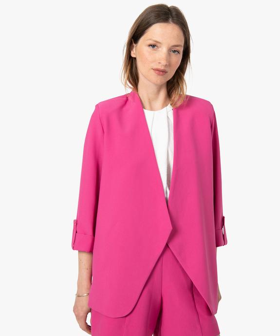 Veste femme avec manches retroussées vue1 - GEMO(FEMME PAP) - GEMO