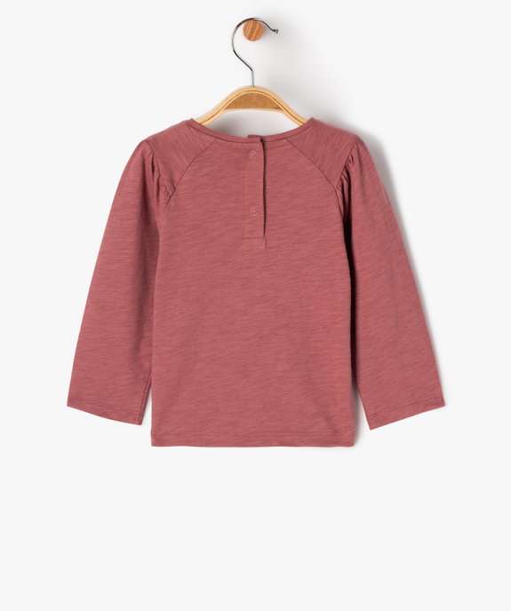 Tee-shirt manches longues fantaisie brodé bébé fille vue3 - GEMO(BEBE DEBT) - GEMO