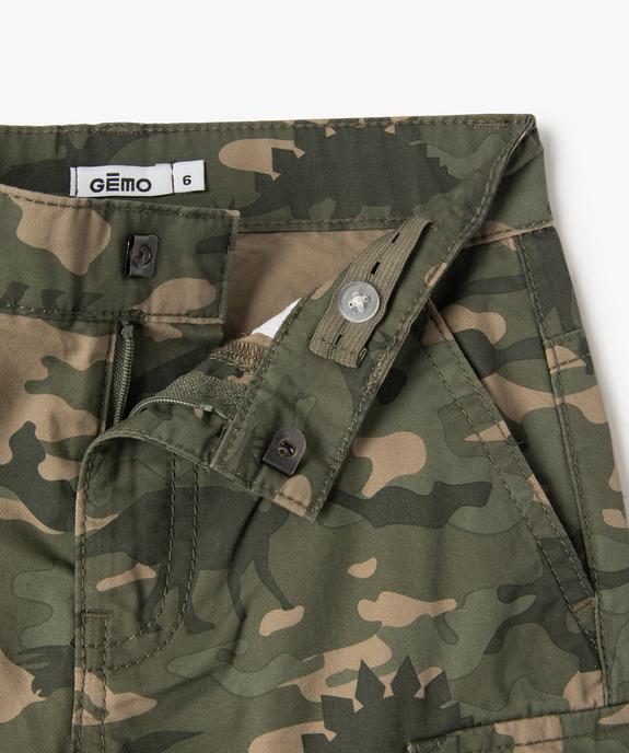 Bermuda en toile coupe cargo garçon vue2 - GEMO 4G GARCON - GEMO