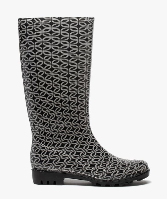 Bottes de pluie femme à paillettes et imprimé fantaisie vue1 - GEMO (EQUIPT) - GEMO