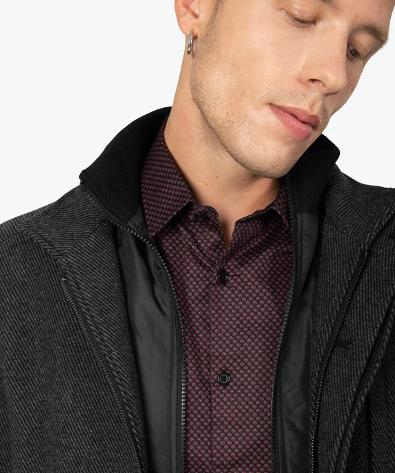 Manteau homme mi-long à col montant  vue2 - GEMO (HOMME) - GEMO