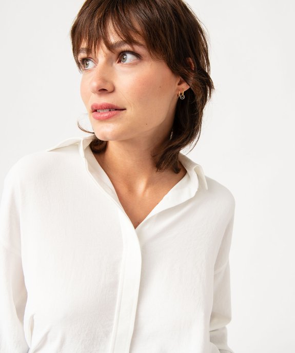 Chemise à manches longues aspect crêpe femme vue2 - GEMO(FEMME PAP) - GEMO