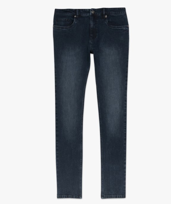 Jean homme skinny délavé avec plis sur les hanches vue4 - GEMO (HOMME) - GEMO
