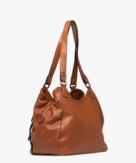 Sac à main grand format en matière grainée et souple femme vue2 - GEMO (ACCESS) - GEMO