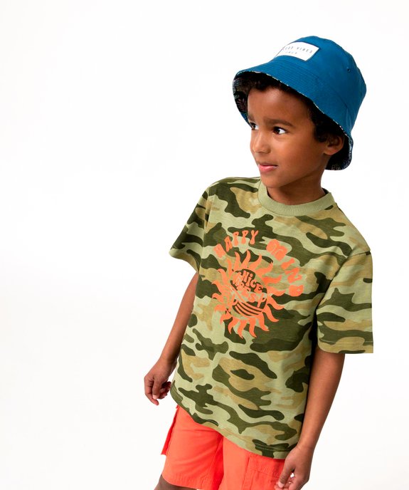 Tee-shirt garçon à manches courtes à motif camouflage vue1 - GEMO (ENFANT) - GEMO