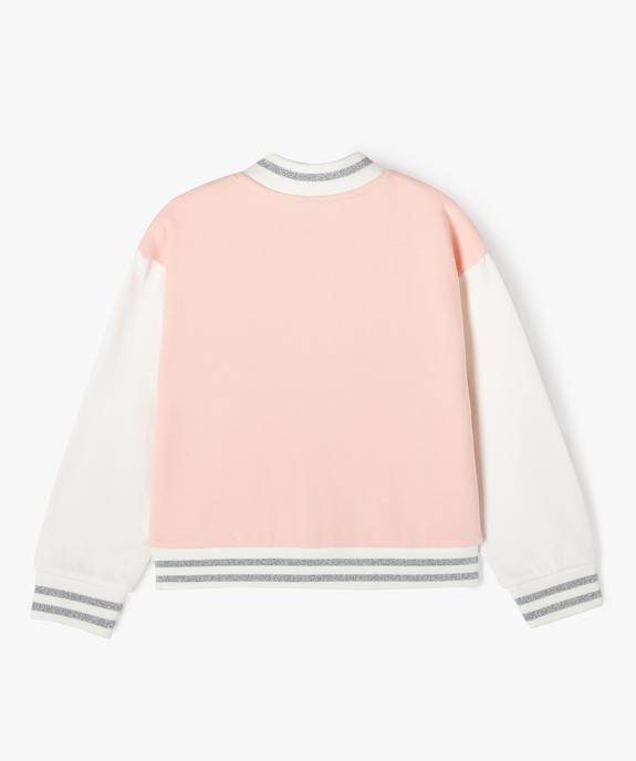 Blouson en molleton et fermeture pressionnée fille vue4 - GEMO (ENFANT) - GEMO