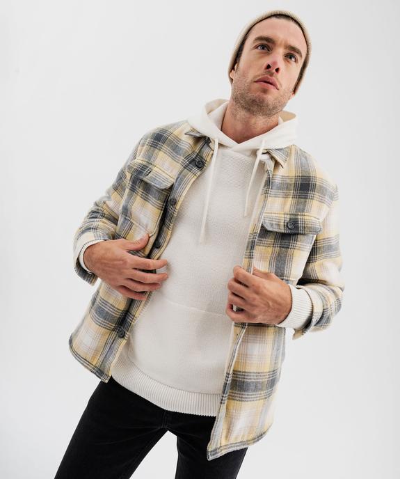 Pull à capuche en maille fantaisie homme vue8 - GEMO (HOMME) - GEMO