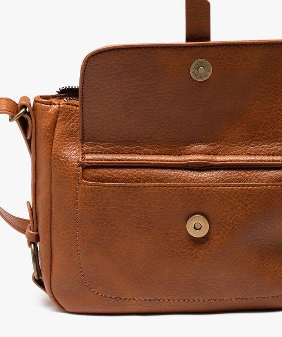 Sac besace zippé en matière grainée femme vue4 - GEMO (ACCESS) - GEMO