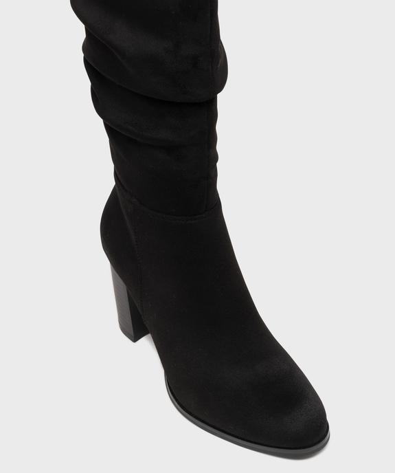 Bottes en suédine avec tige drapée femme - Follow Me vue5 - FOLLOW ME - GEMO