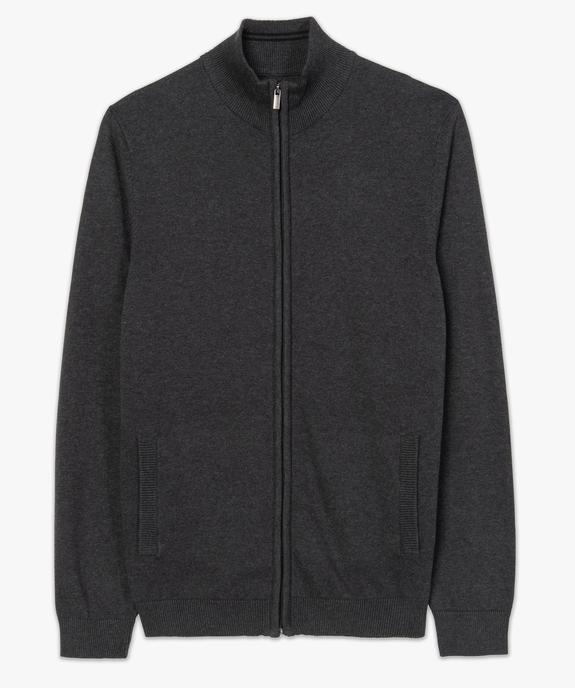 Gilet homme zippé à col camionneur 100% coton biologique vue4 - GEMO 4G HOMME - GEMO