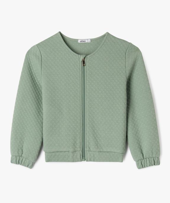 Sweat zippé en maille fantaisie fille vue11 - GEMO (ENFANT) - GEMO