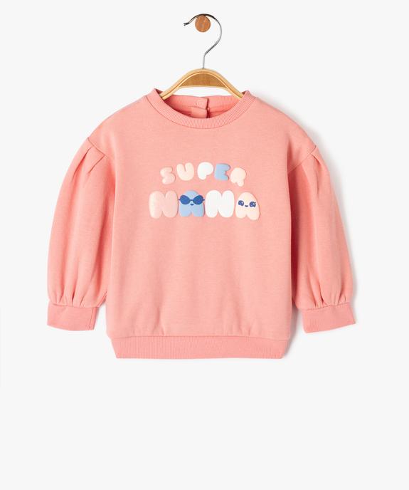 Sweat à manches bouffantes avec motifs colorés bébé fille vue1 - GEMO 4G BEBE - GEMO