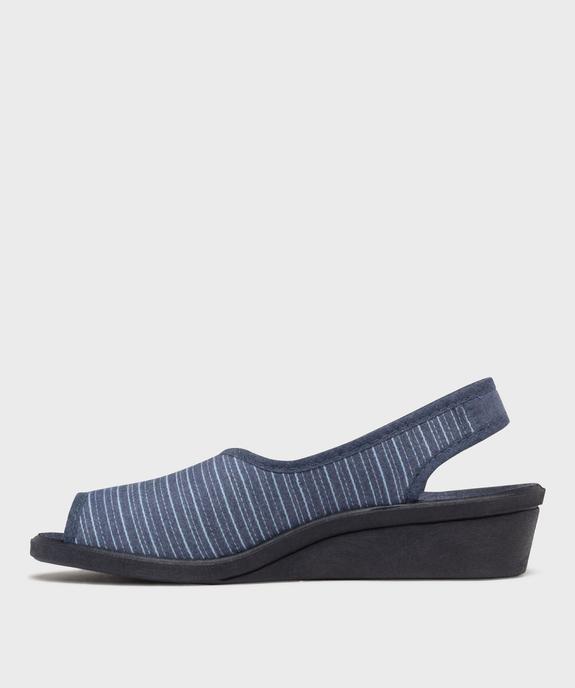 Chaussons à talon compensé, bout et talon ouverts femme vue3 - G'FLEX GEMO FOR GOOD - GEMO