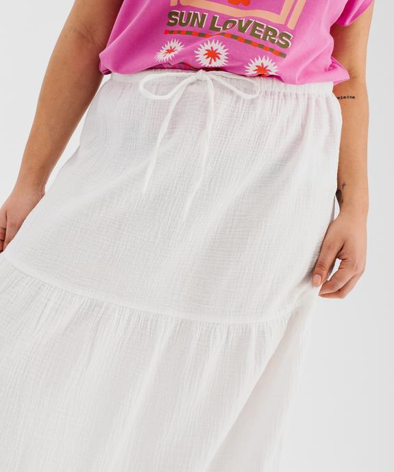 Jupe longue et ample en gaze de coton femme grande taille vue2 - GEMO (G TAILLE) - GEMO