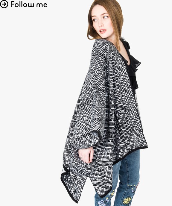 Gilet oversize style poncho à motifs vue1 - FOLLOW ME 2 - GEMO