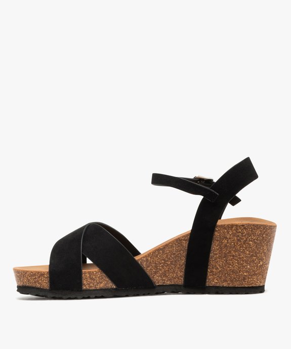 Sandales à talon compensé et larges brides croisées femme vue3 - VALENTINA BALDA - GEMO