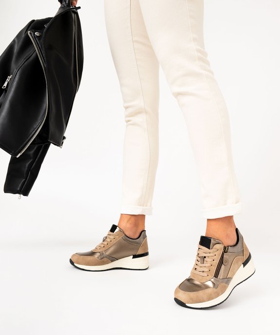 Derbies confort look sport avec talon compensé femme vue1 - GEMO (SPORTSWR) - GEMO