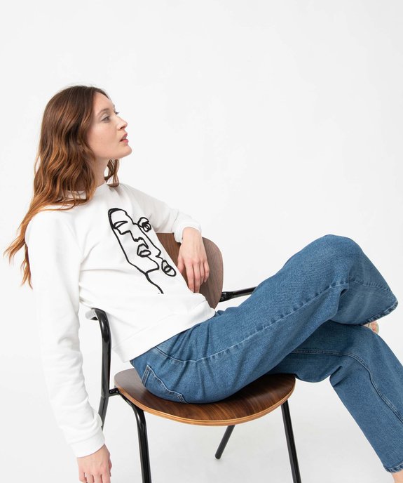 Sweat femme à motif brodé vue1 - GEMO(FEMME PAP) - GEMO